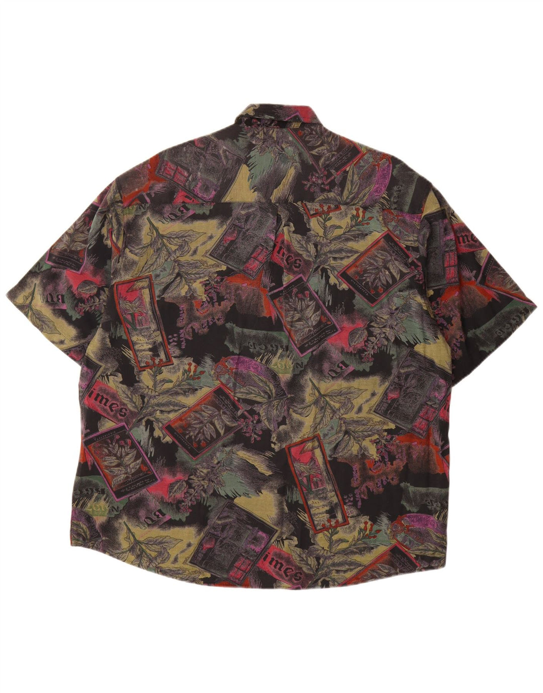 Camicia da uomo a maniche corte VINTAGE XL in viscosa floreale multicolore