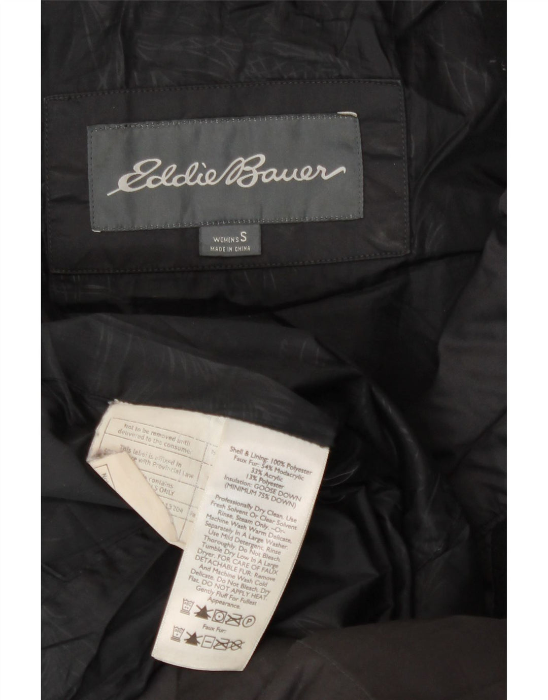 Cappotto imbottito oversize da donna Eddie Bauer UK 10 piccolo poliestere nero
