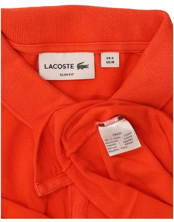 Polo LACOSTE da uomo slim fit taglia 4 cotone arancione medio