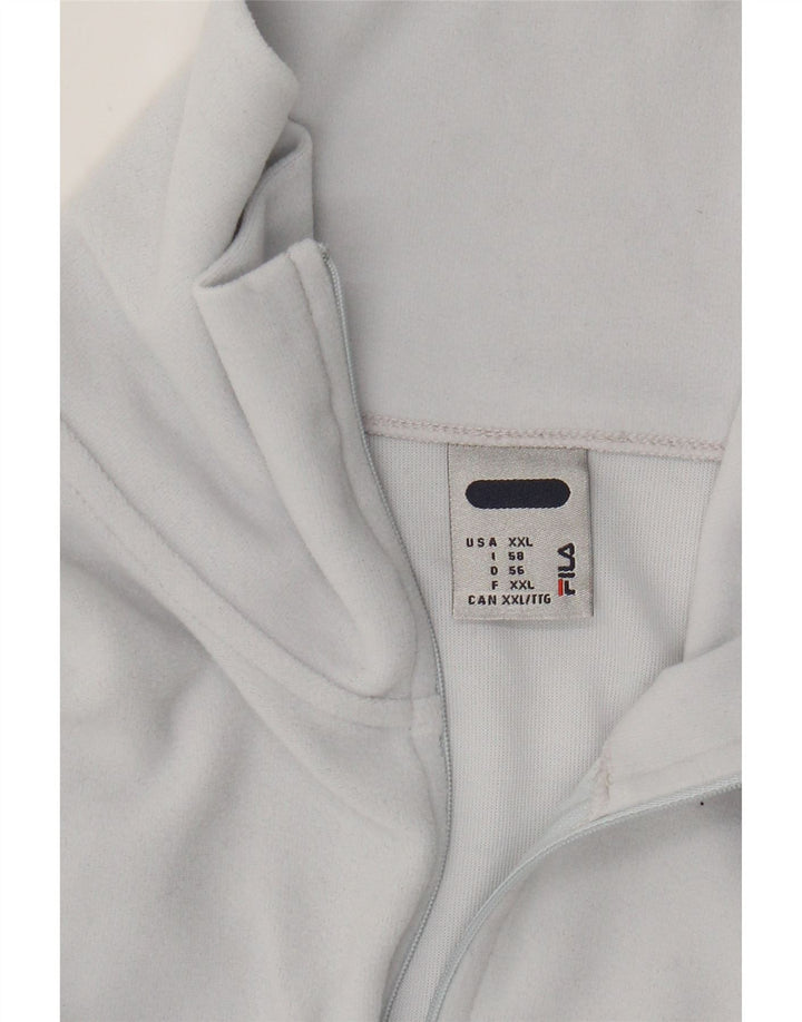 FILA Mens Zip Neck Fleece Jumper 2XL Blue Polyester Vintage Fila and Second-Hand Fila from Messina Hembry 