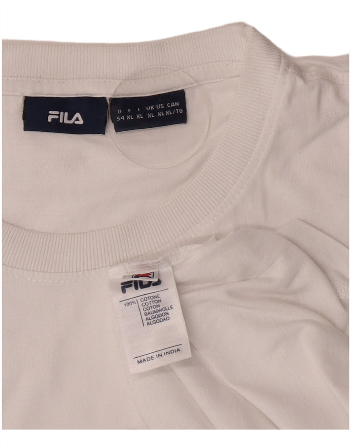 T-shirt grafica da uomo Fila Top XL in cotone bianco