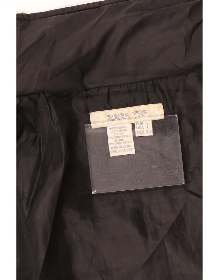 Giacca imbottita da donna Zara UK 16 grande nylon nero
