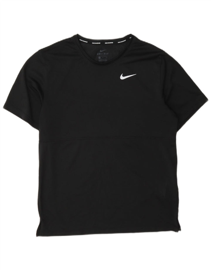 T-shirt Nike da uomo Dri Fit See Through, top in poliestere nero medio