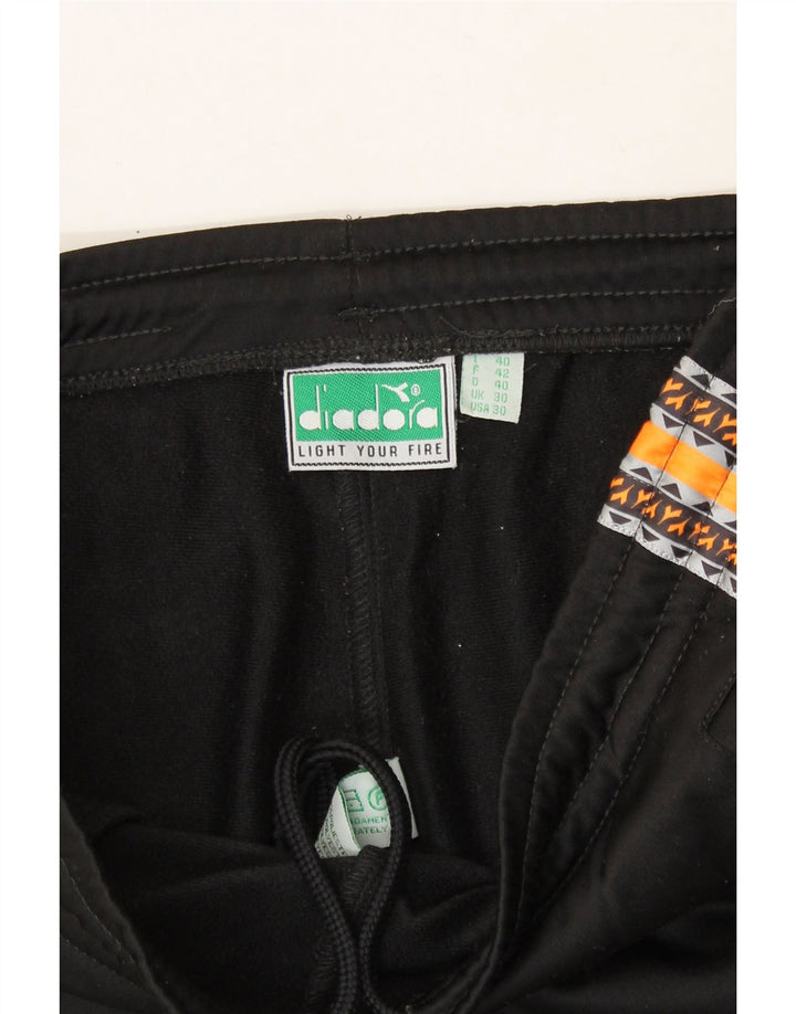 DIADORA Mens Tracksuit Trousers Medium  Black Polyester Vintage Diadora and Second-Hand Diadora from Messina Hembry 