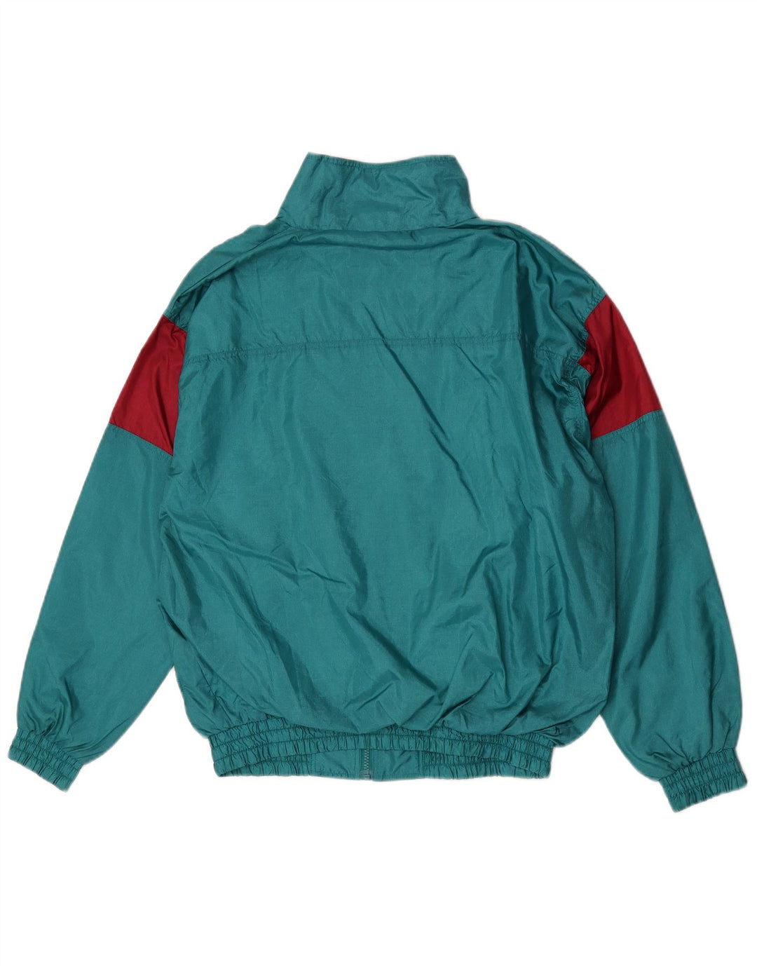 Giacca da ginnastica vintage da uomo in poliammide color block verde medio