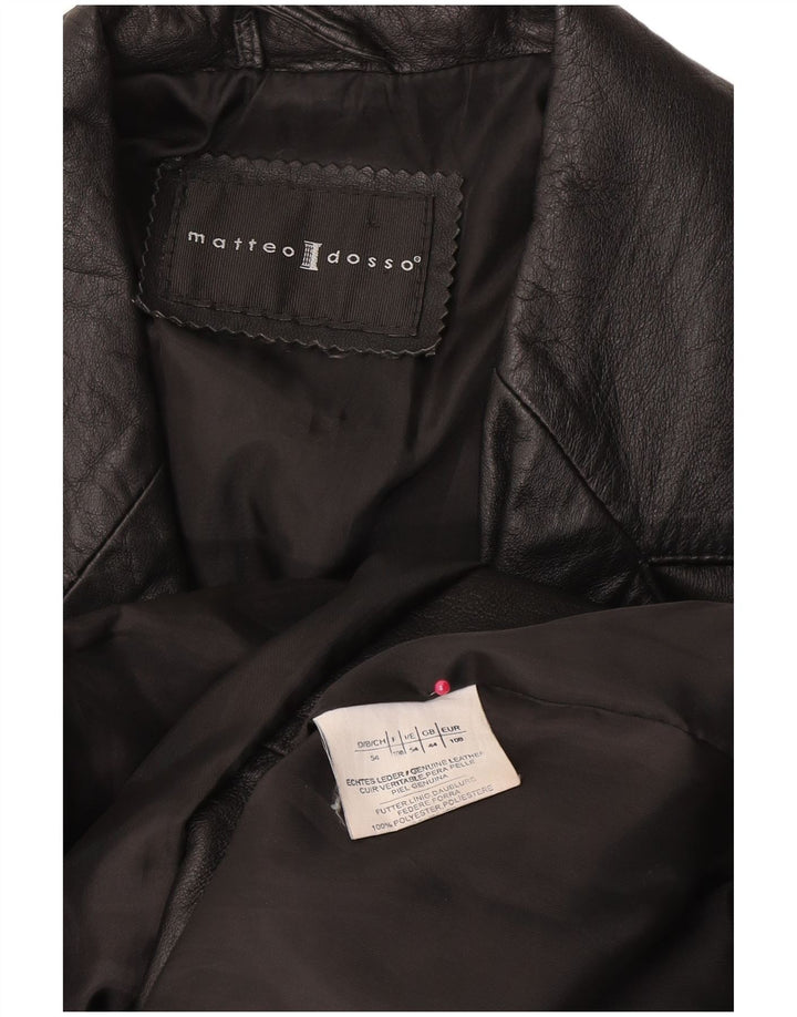 Giacca in pelle vintage da uomo UK 44 2XL Pelle nera