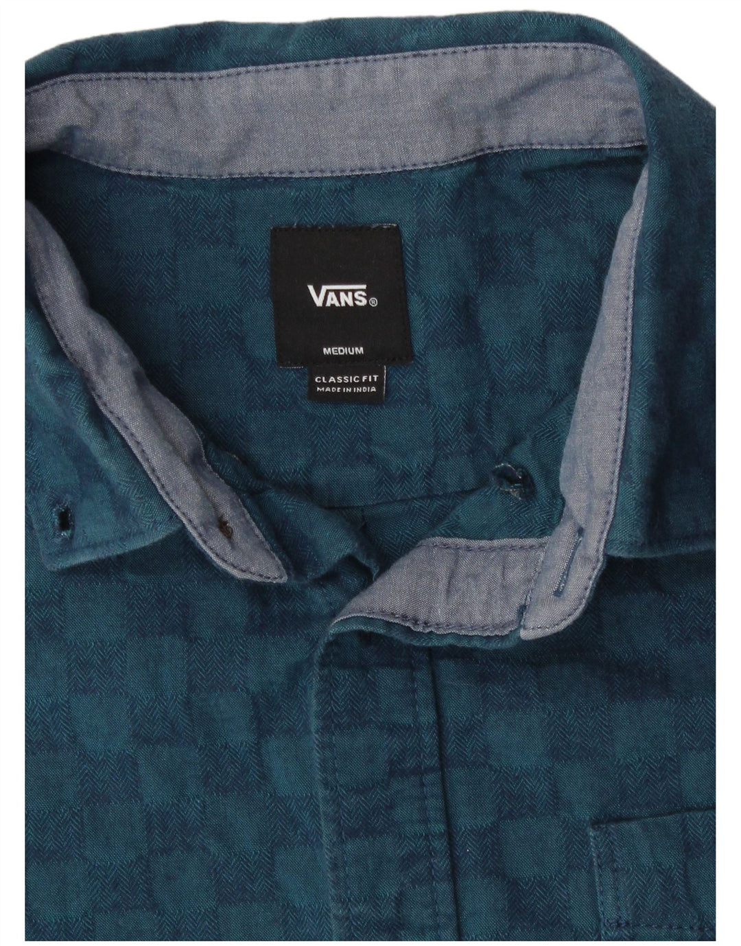 Camicia da uomo a maniche corte Classic Fit di Vans blu medio geometrico