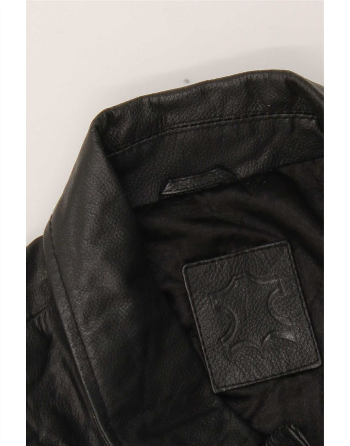 Giacca in pelle vintage da uomo UK 40 grande nera