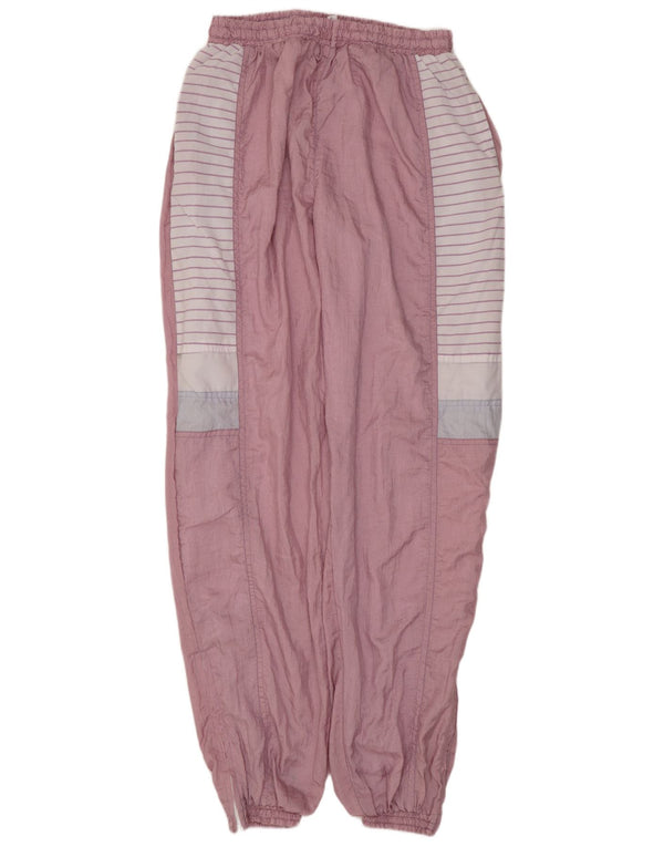 Pantaloni da tuta da donna vintage Joggers UK 14 Large Pink Striped
