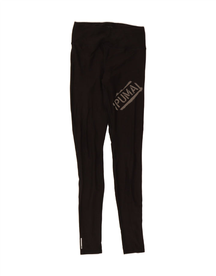 PUMA Womens Graphic Leggings UK 14 Medium  Black Vintage Puma and Second-Hand Puma from Messina Hembry 