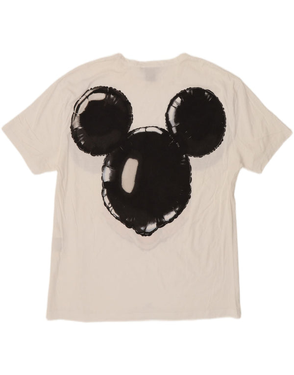T-shirt grafica Zara da donna con topolino UK 14 cotone bianco medio