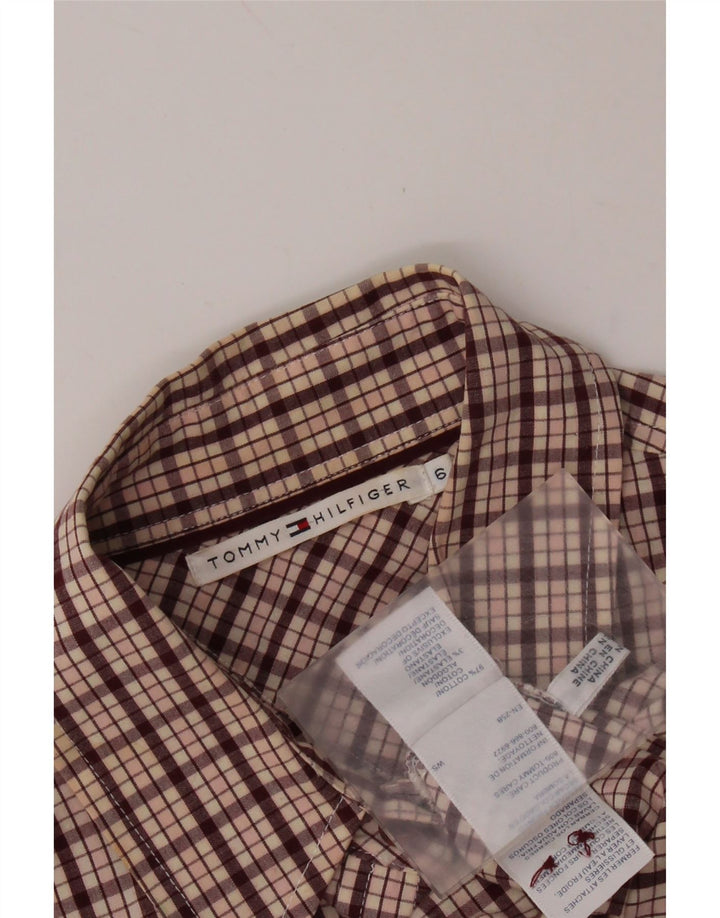 Camicia da donna Tommy Hilfiger US 6 cotone a quadri marrone medio