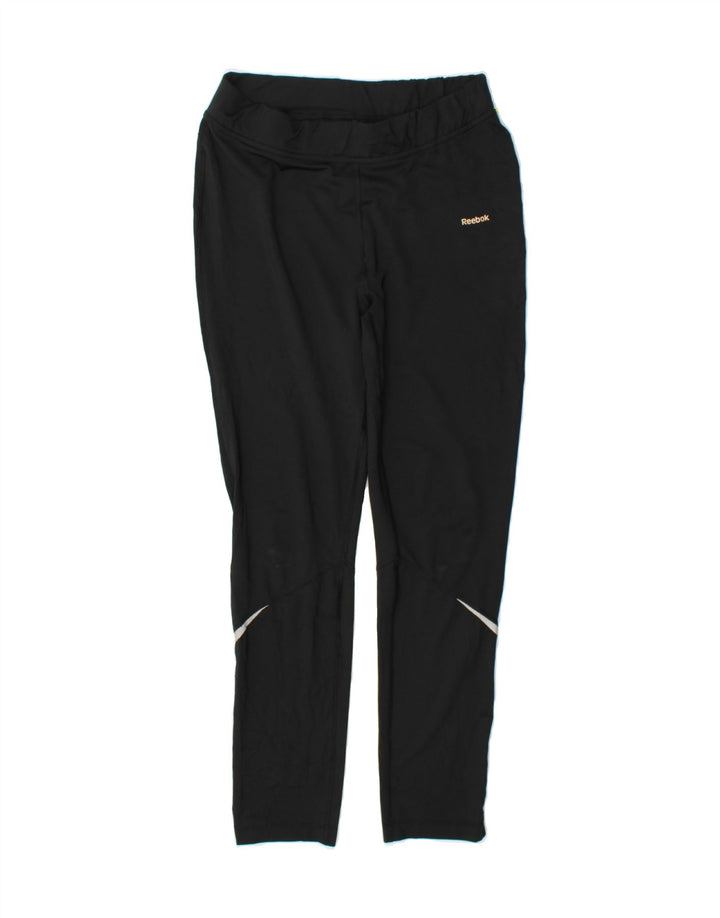 REEBOK Womens Leggings UK 14 Large Black Polyester Vintage Reebok and Second-Hand Reebok from Messina Hembry 