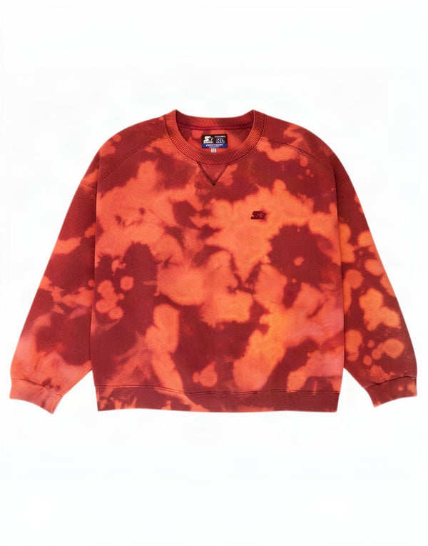 Felpa oversize da donna Starter UK 18 XL Cotone tie dye marrone