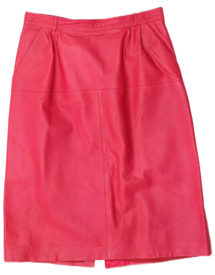 Gonna in pelle vintage da donna W30 in pelle rosa media