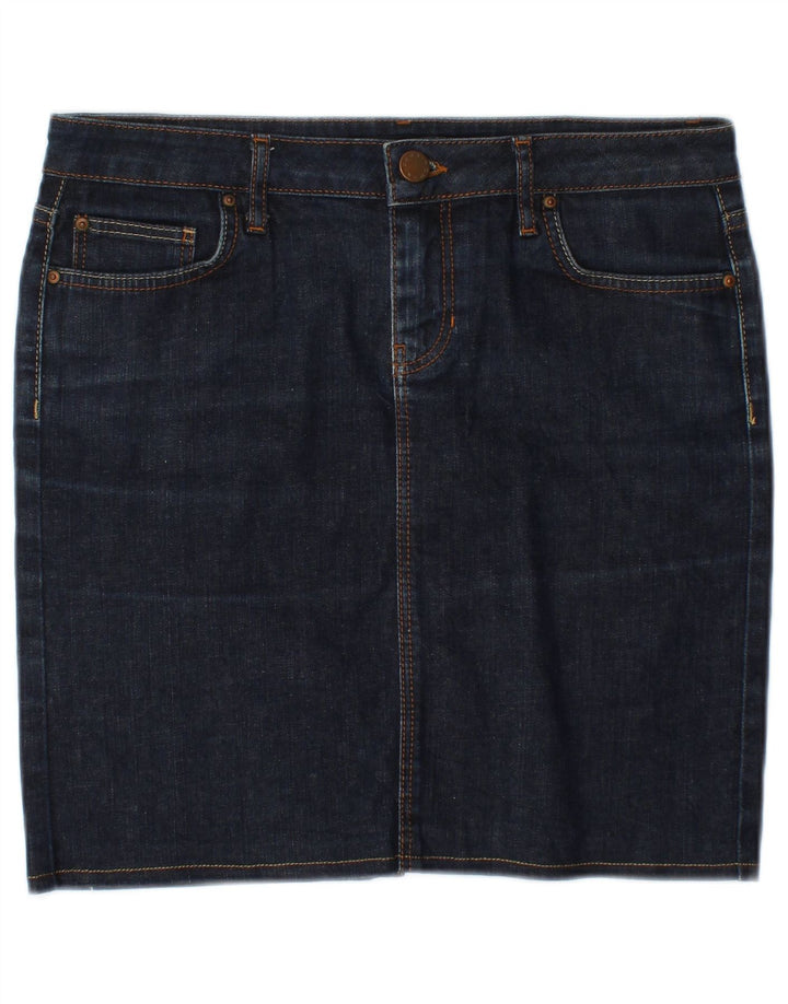 Gonna in denim da donna ZARA EU 38 piccola W28 blu navy