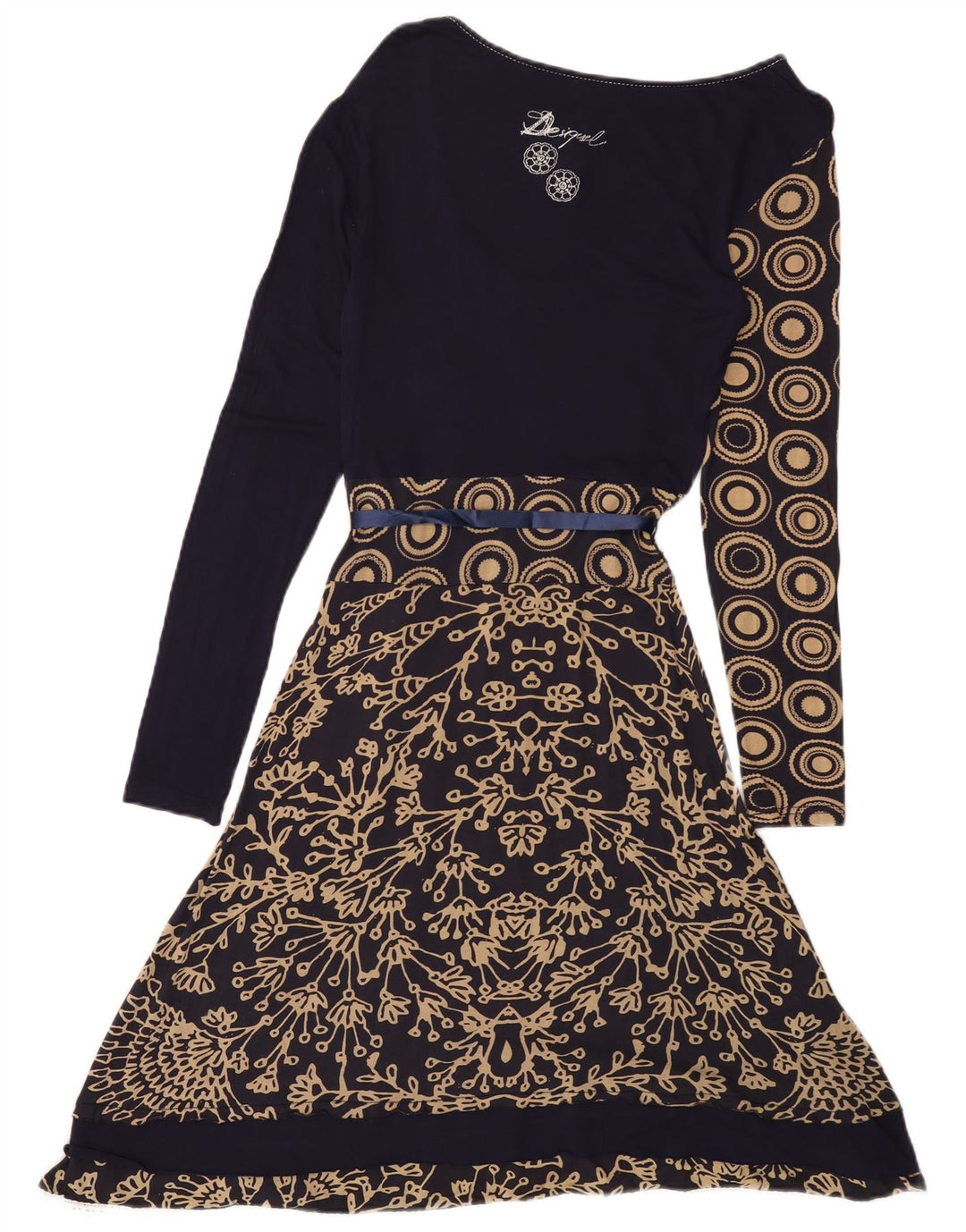 DESIGUAL Abito da donna a linea A con grafica UK 12 Medio Blu navy floreale