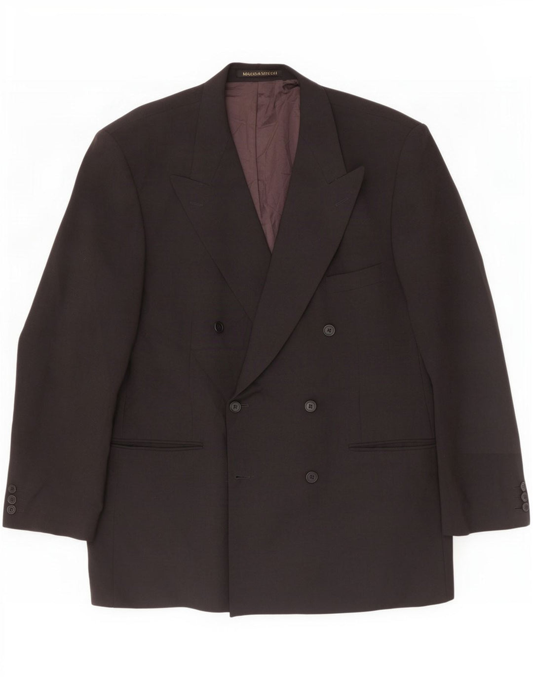 Giacca blazer doppiopetto da uomo Marks & Spencer UK 44 XL poliestere nero