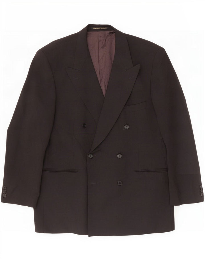 Giacca blazer doppiopetto da uomo Marks & Spencer UK 44 XL poliestere nero