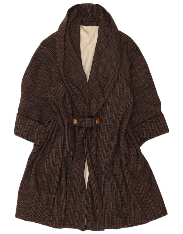 Cappotto da donna VINTAGE taglia unica a quadri marroni