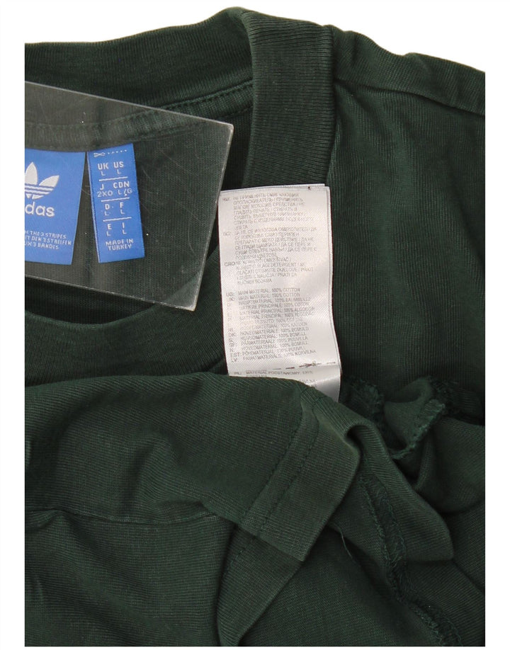 T-shirt grafica da uomo ADIDAS Top grande in cotone verde