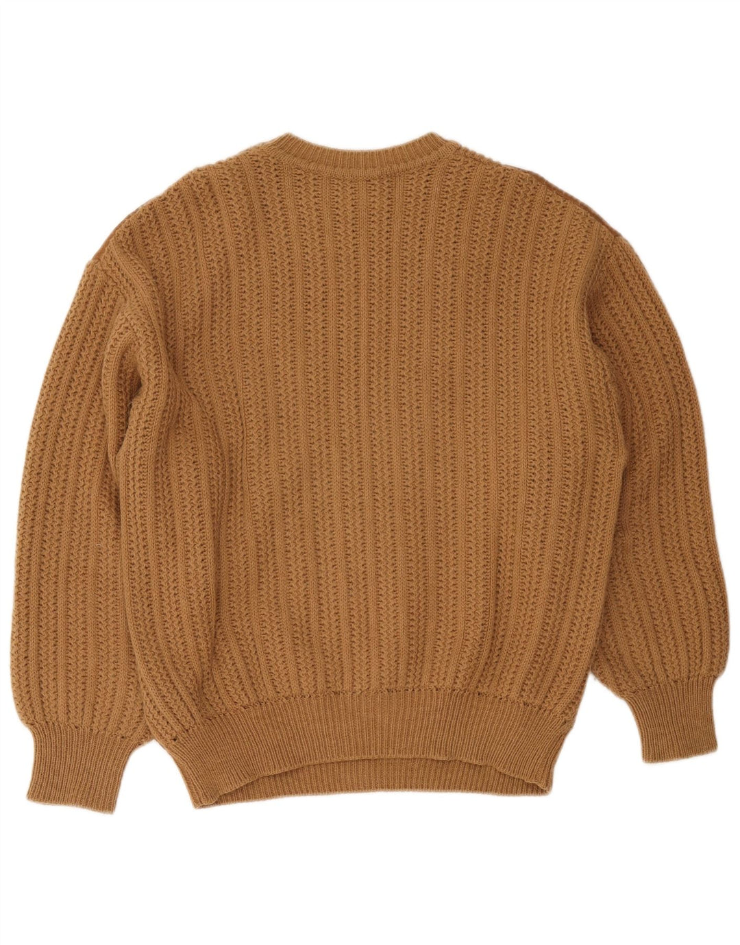 Maglione maglione girocollo da uomo numero 1 XL in lana marrone