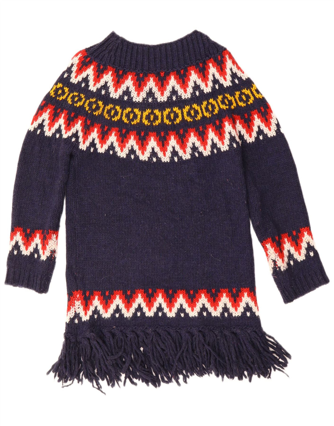 Maglione da donna con scollo a barca Benetton UK 10 piccolo acrilico blu navy