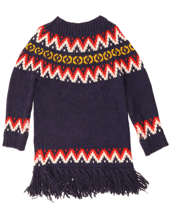 Maglione da donna con scollo a barca Benetton UK 10 piccolo acrilico blu navy