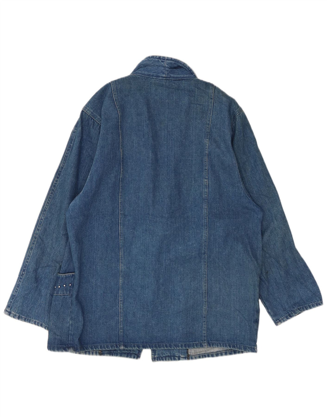 Giacca blazer da donna a 1 bottone in denim VINTAGE UK 16 grande blu