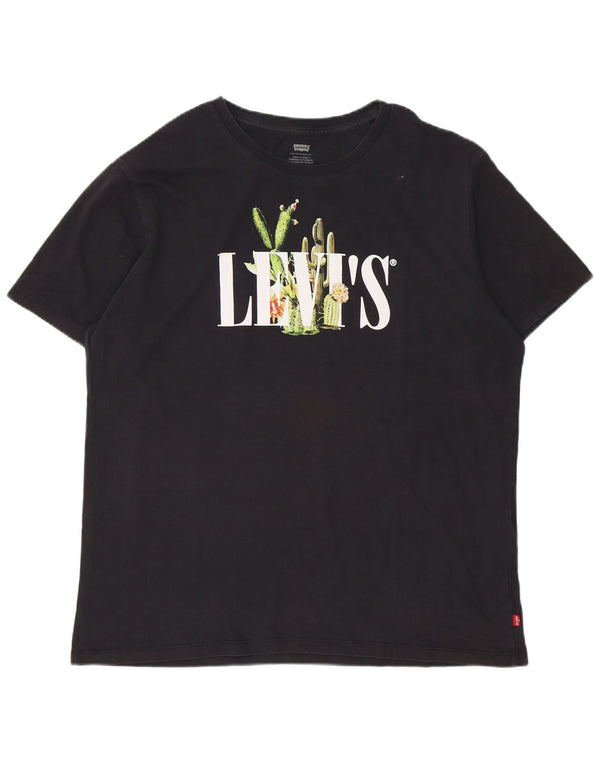 T-shirt grafica da uomo Levi's Top XL in cotone nero
