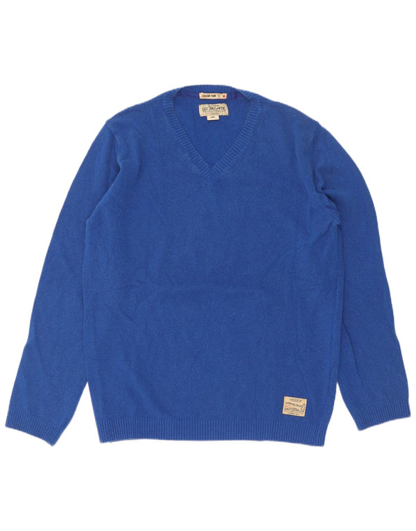Marlboro Classics Maglione da uomo con scollo a V grande blu