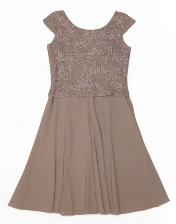 Abito a trapezio da donna Jaques Vert UK 14 Grande nylon floreale grigio
