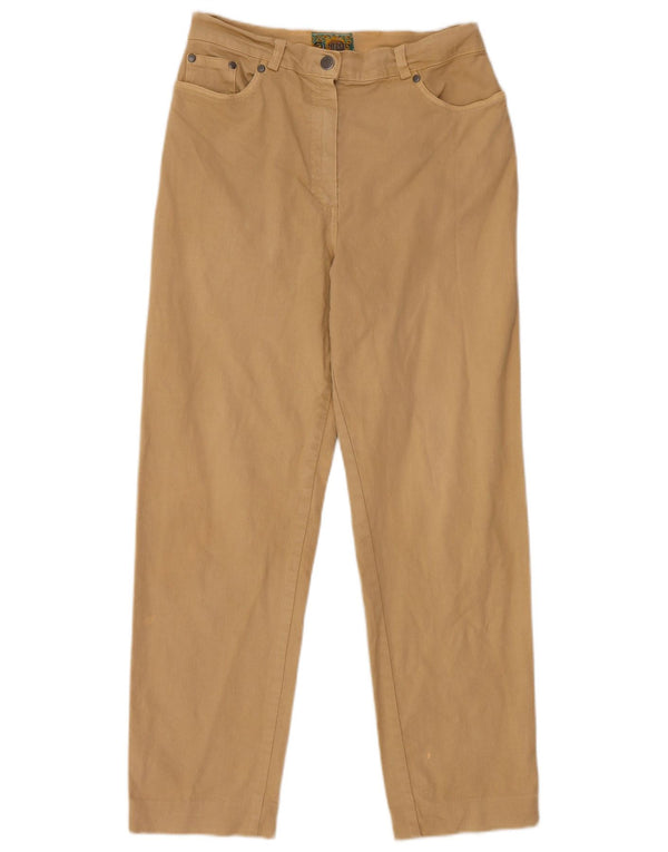 Pantaloni casual dritti da donna vintage IT 46 Large W28 L27 Cotone beige