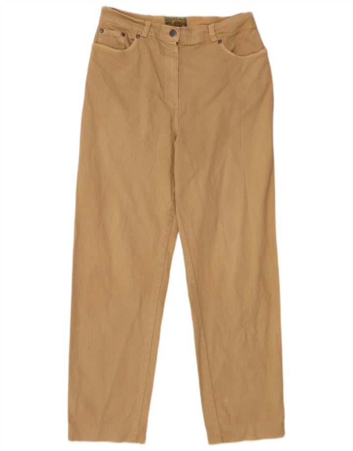 Pantaloni casual dritti da donna vintage IT 46 Large W28 L27 Cotone beige