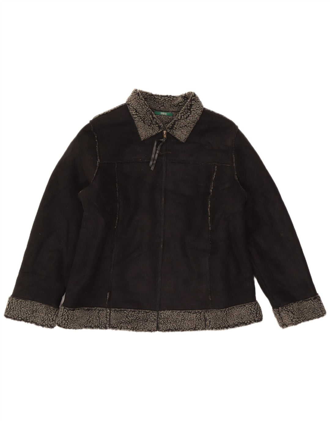 Giacca Sherpa da donna Marks & Spencer UK 18 XL Poliestere nero