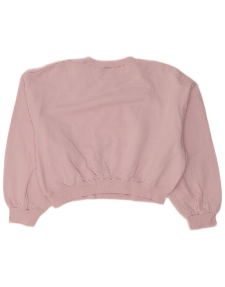 Felpa corta oversize da donna Zara UK 10 piccola rosa