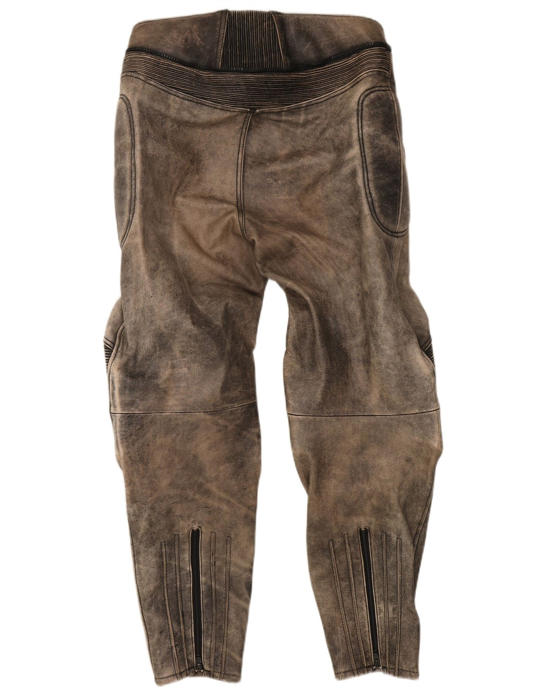 Pantaloni da motociclista da uomo MODEKA Taglia 58 3XL W36 L31 Pelle grigia tie-dye