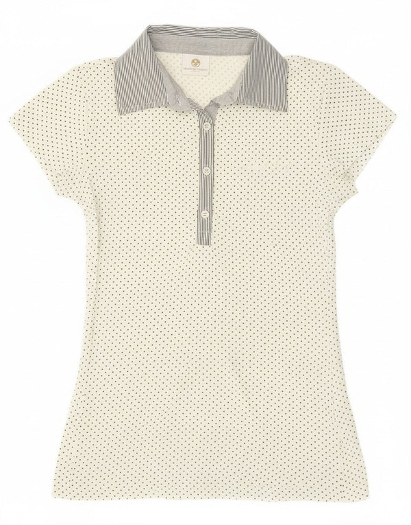 Polo da donna North Sails UK 10 piccolo cotone bianco a pois