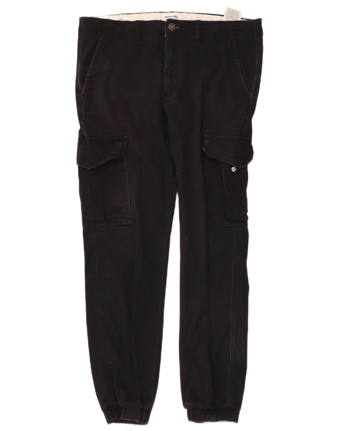 JACK & JONES Pantaloni cargo da jogging da uomo W32 L28 in cotone nero
