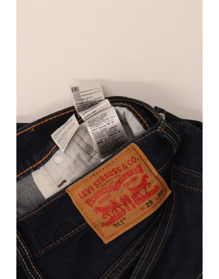LEVI'S Jeans 511 slim da donna W29 L30 cotone blu navy