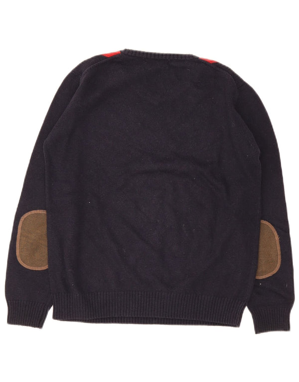 Maglione girocollo da bambino Zara 11-12 anni blu navy a rombi/diamante