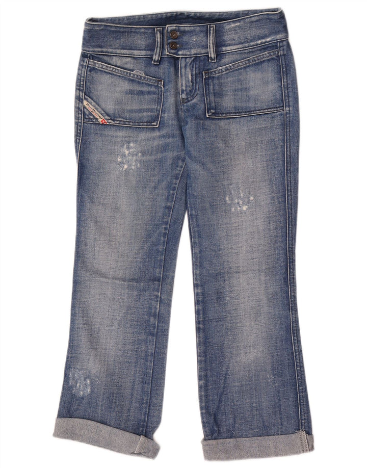 Jeans ritagliati effetto consumato da donna Diesel W26 L25 cotone blu