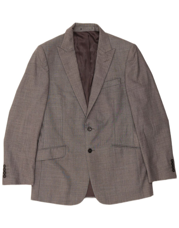 JAEGER Mens 2 Button Blazer Jacket UK 40 Large Grey Wool