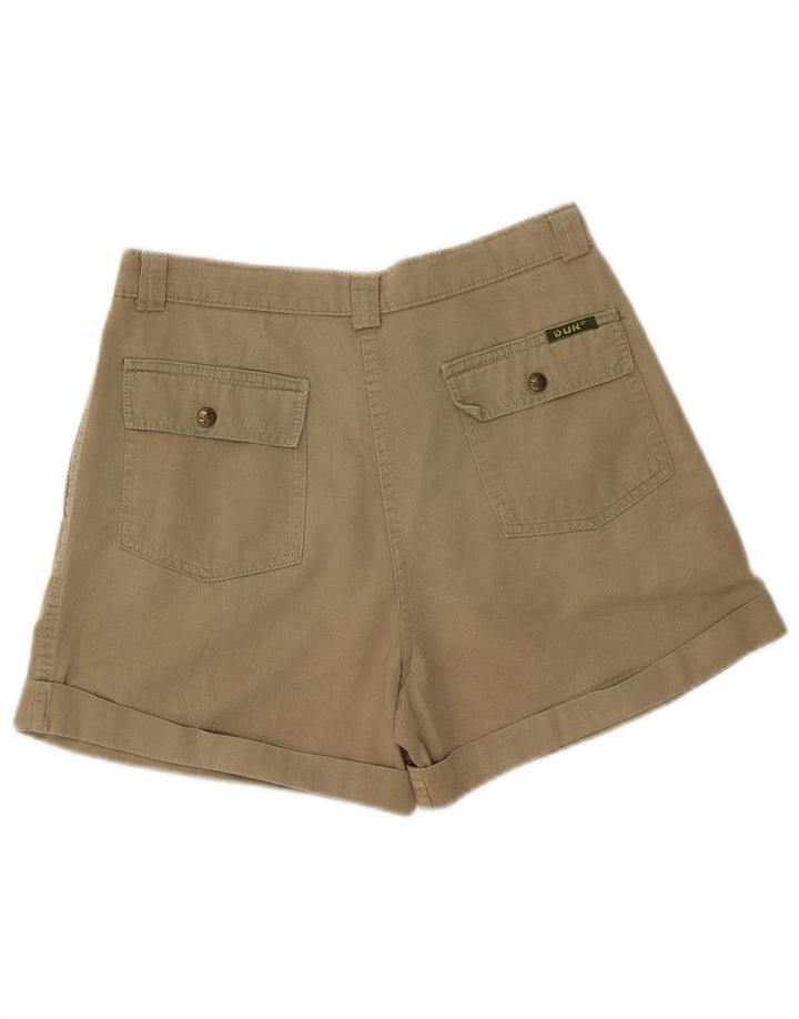 Pantaloncini chino vintage da donna a vita alta W28 medio kaki