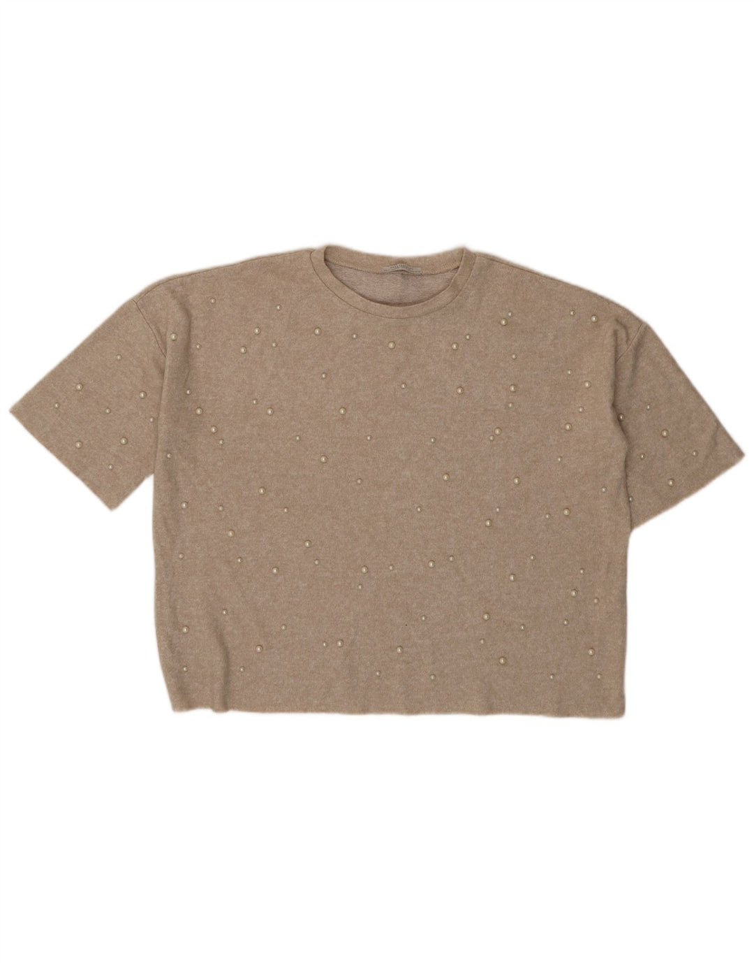 Camicetta oversize Zara Trafaluc da donna UK 14 Beige medio maculato