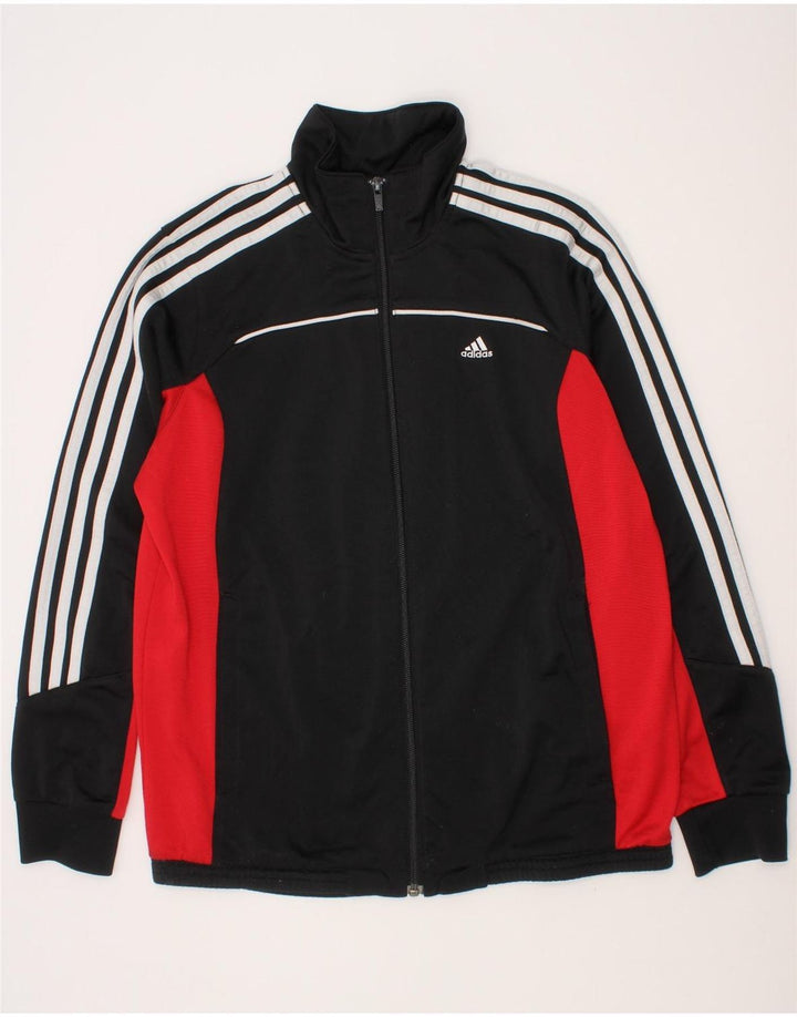 ADIDAS Boys Graphic Tracksuit Top Jacket 13-14 Years Black Colourblock Vintage Adidas and Second-Hand Adidas from Messina Hembry 