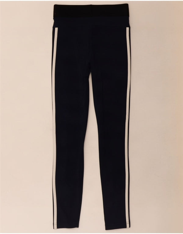 Adidas Womens Leggings UK 8/10 Small Navy Blue Cotton