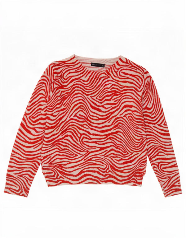 Maglione maglione girocollo da donna Marks & Spencer UK 12 rosso medio