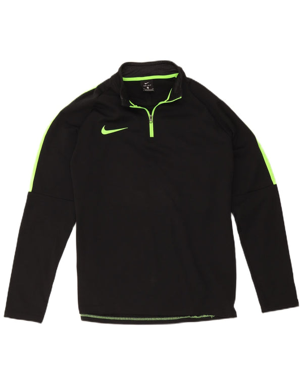Maglia da tuta Nike Dri Fit con collo e zip da uomo, color block medio nero