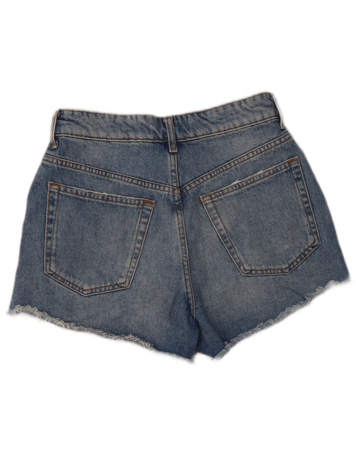 ZARA Womens Denim Distressed Hot Pants EU 36 XS W26  Blue